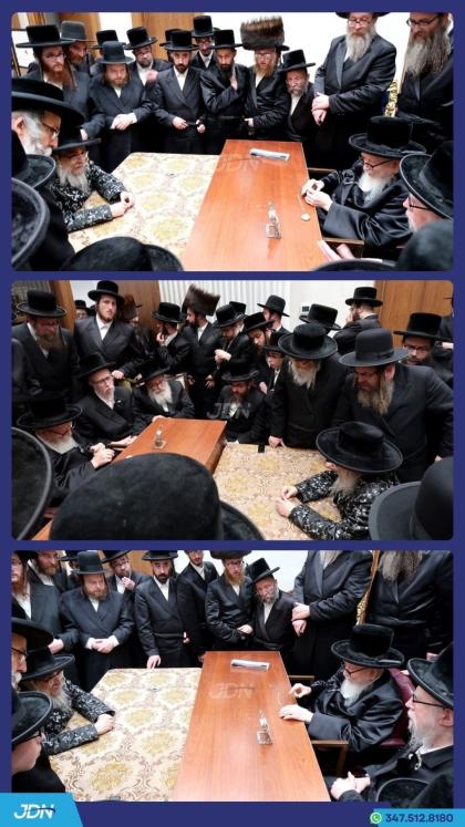 האדמו"ר מסאטמאר ביי ניחום אבלים ביי גיסו האדמו"ר מ