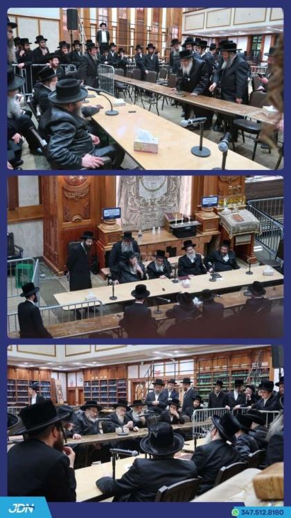 האדמו"רים מסאטמאר און דושינסקיא ביי ניחום אבלים בי