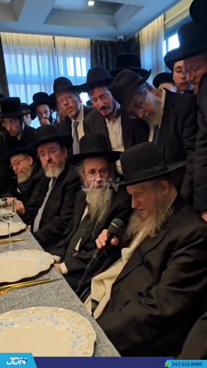המשגיח הגה"צ רבי דן סגל טרעט אויף ביים מסיבה לטובת