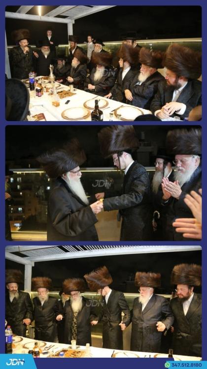 האדמו"ר מצאנז ביים שמחת השבע ברכות פון א אייניקל ב
