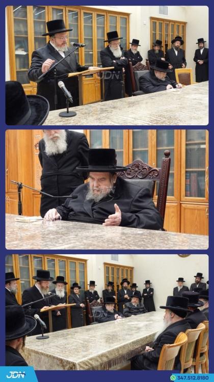 אסיפה בביתו נאוה קודש פון האדמו"ר מבעלזא פאר חברי 