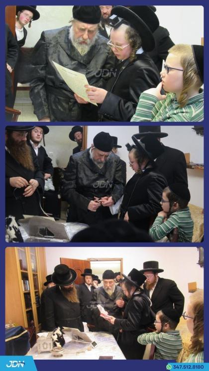 תפילין לייגן פון אן אייניקל פון האדמו"ר מראחמיסטרי