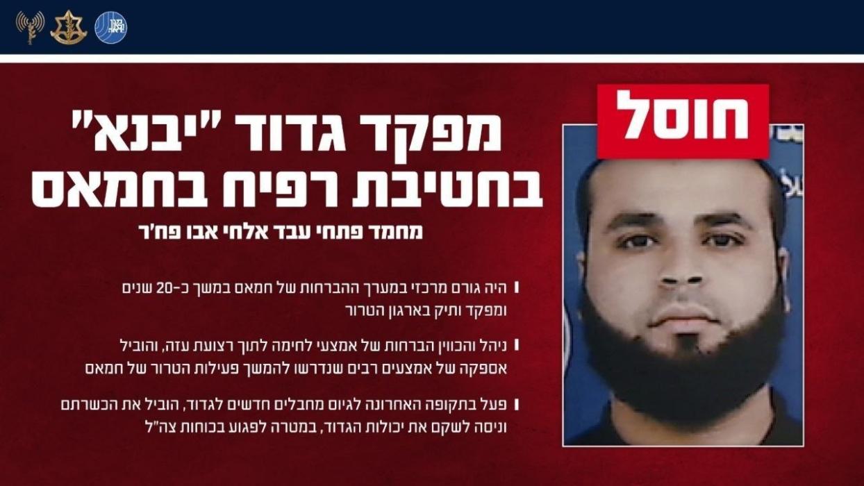 די מדינת ישראל מיליטער זעצט פאר צו עלימינירן טעראר