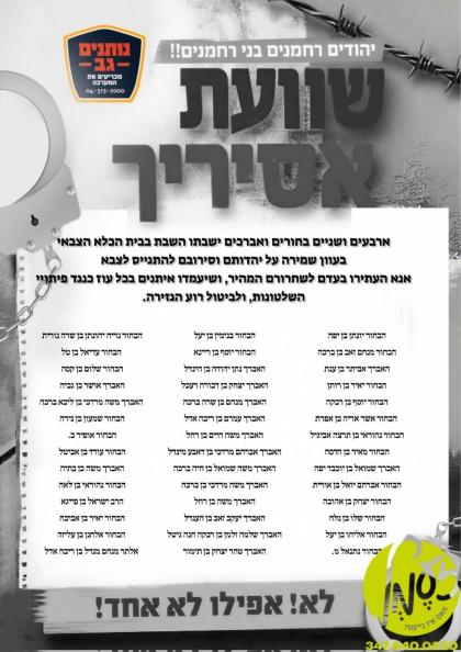 מדינת ישראל - ליסטע צו מתפלל זיין פאר צענדליגער בח