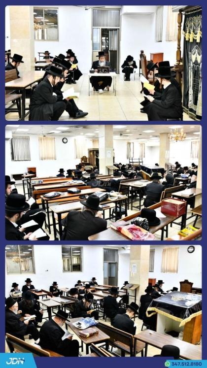 האדמו"ר משבט הלוי ביי תיקון חצות בהיכל ישיבת חכמי 