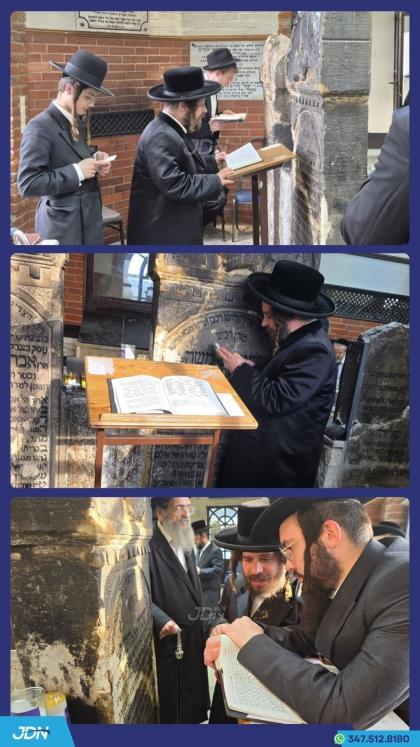 האדמו"ר מקרעטשניף כפר עטה איז מתפלל ביים ציון הרה"