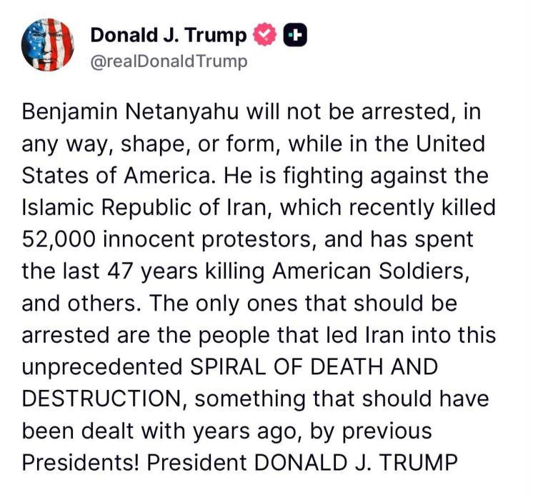 פרעזידענט טראמפ מאכט קלאר אז מדינת ישראל פריים מינ