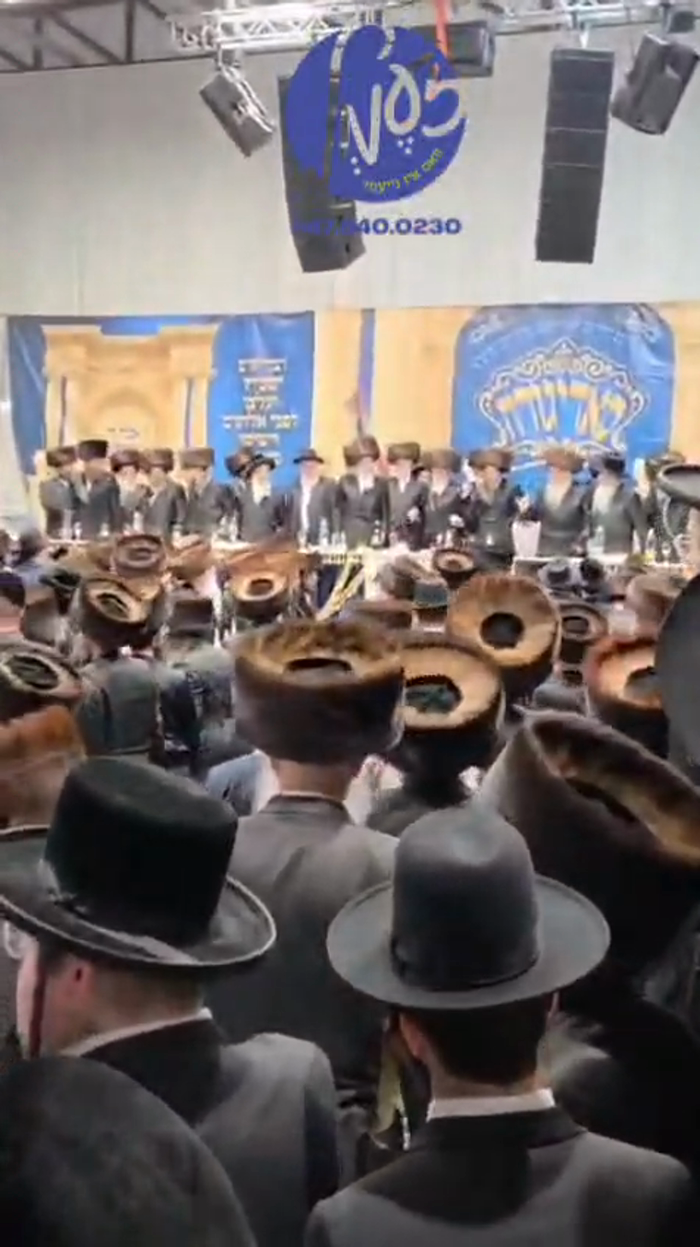 בני ברק - הונדערטער חסידים היינט ביים שמחת הברית פ