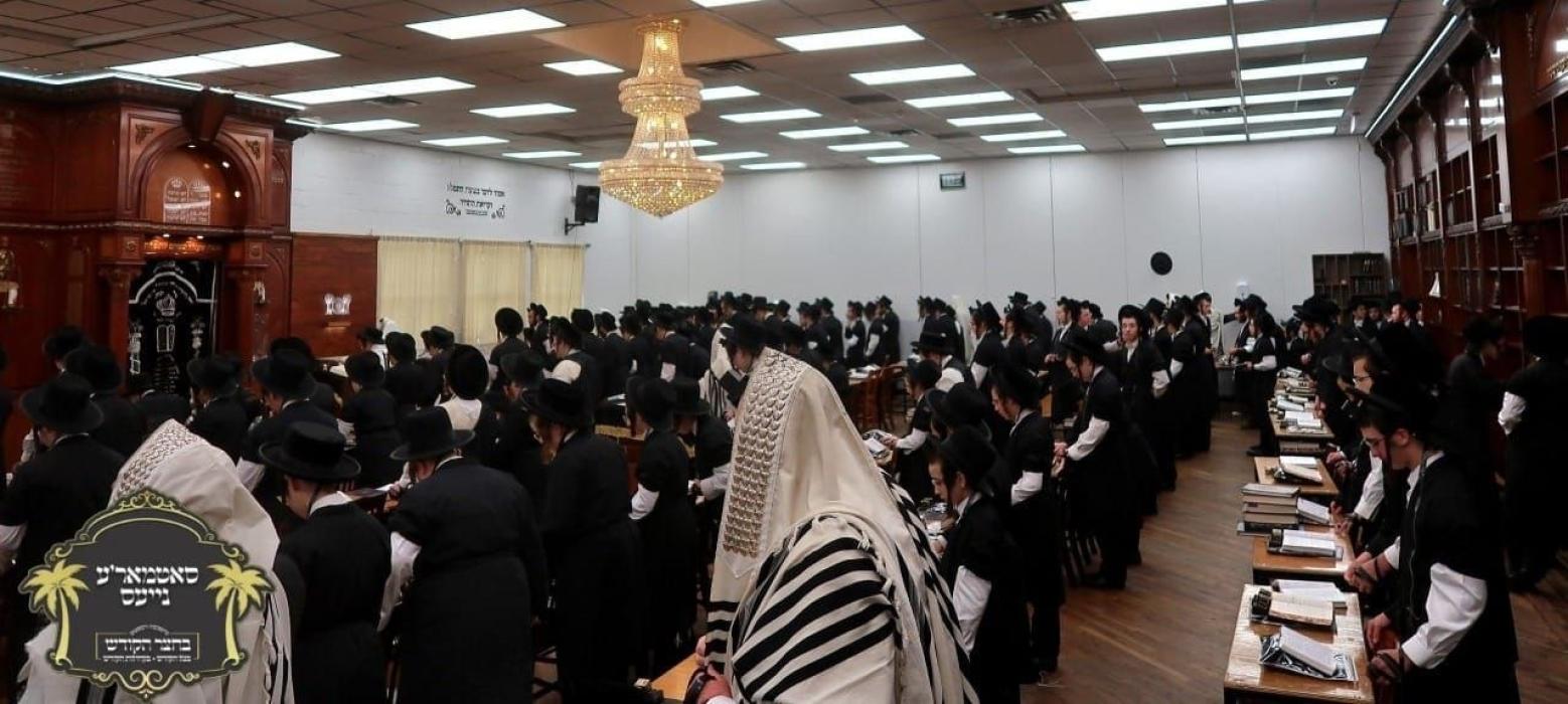 כ''ק רבינו הגה''ק שליט"א ביי תפילת שחרית והלל, בלא