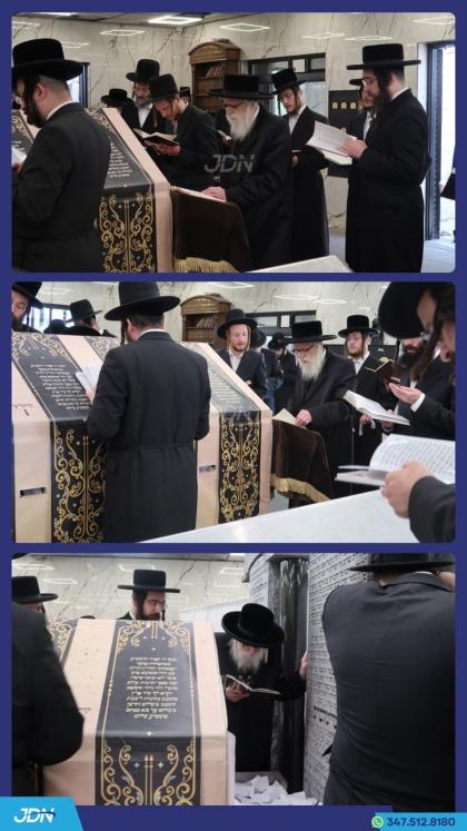 האדמו"ר מקאשוי איז מתפלל ביים ציון הרה"ק מסאטמאר ז