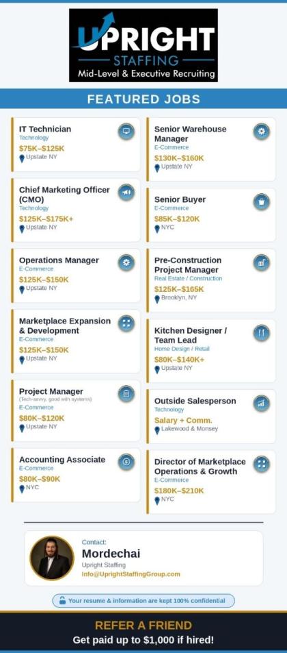 Connect with Mordechai from *Upright Staffing* 👑 h