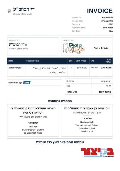 א שותפות'דיגע שמחה!
קריעטיווע שמחה הזמנה פון צוויי