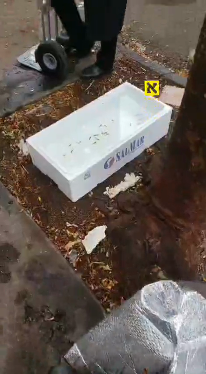 א תשליך שטאנד ווערט אהערגעשטעלט אין וויליאמסבורג. 