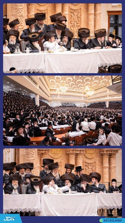 האדמו"ר מוויזניץ ביים טיש מוצאי יום הקדוש.