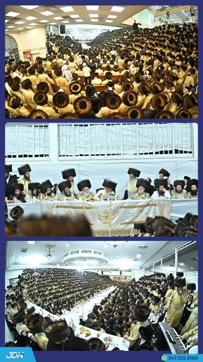 האדמו"ר מתולדות אהרן ביים טיש מוצאי יום הקדוש.