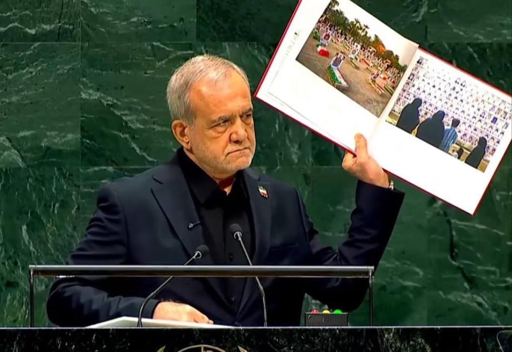 איראנער פרעזידענט מאסוד פאזעשקען וואס איז גאנץ מעג