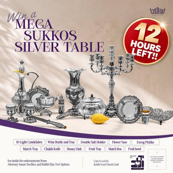 🚨 *8 HRS LEFT!! WIN A MEGA SUKKOS SILVER TABLE!* 🚨