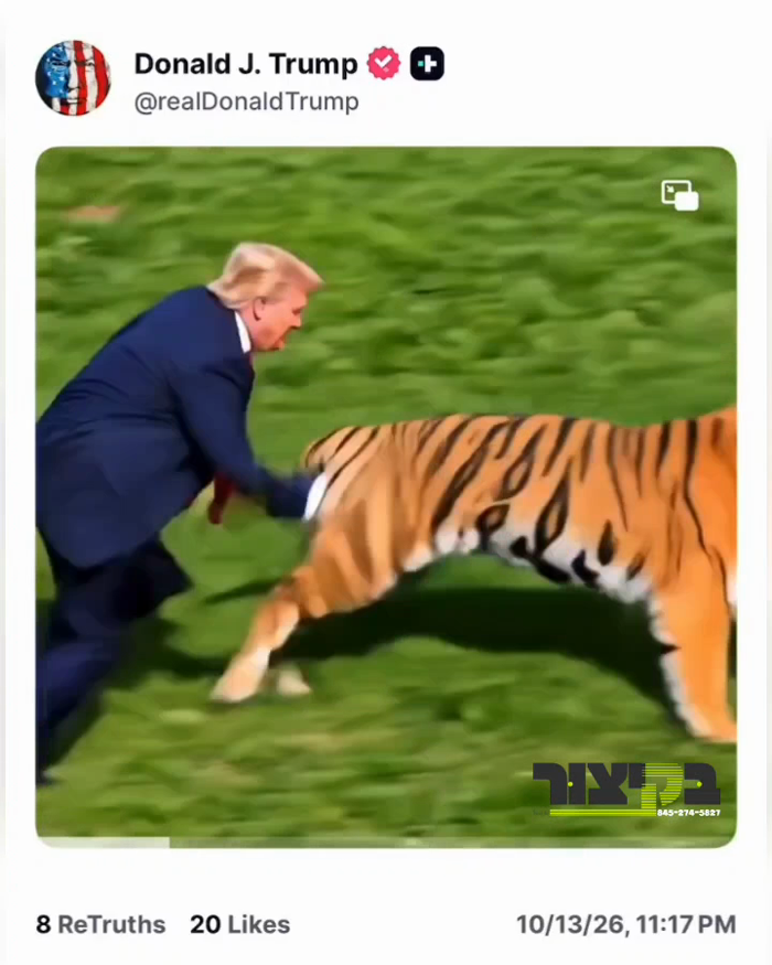 פרעזידענט טראמפ מיט אן עי-איי פראבעצירטע ווידעא וו