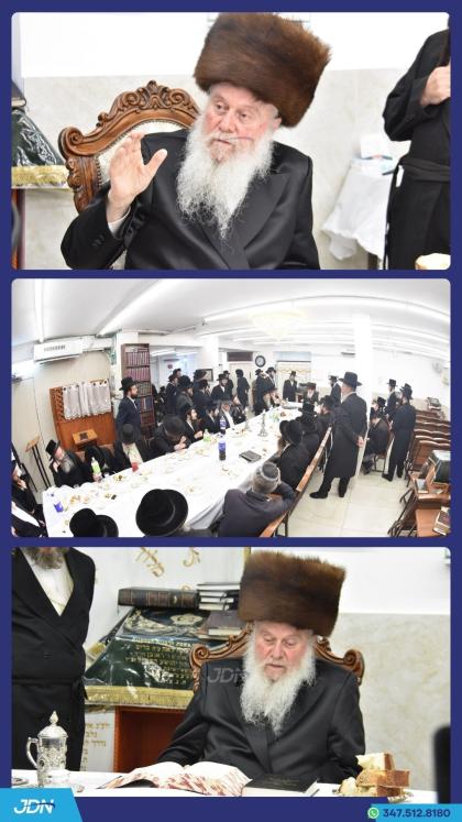 האדמו"ר מוואסלוי ביים יארצייט טיש פון הייליגער רוז