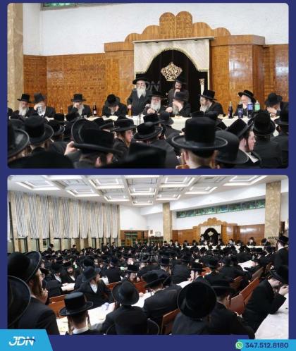 יארצייט סעודה פון הגה"ק גאב"ד טשעבין זצ"ל אין היכל