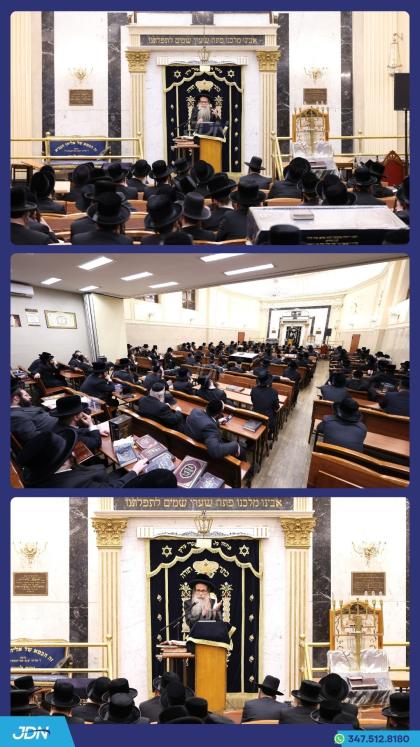 האדמו"ר מצאנז זוועהיל טרעט אויף מיט דרשת פתיחת זמן