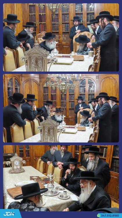 האדמו"ר מדושינסקיא באזוכט ביי האדמו"ר מסאטמאר.